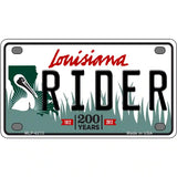 Rider Louisiana Novelty Metal License Plate 4" x 2.2" (MLP)