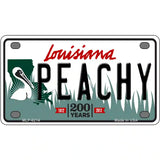 Peachy Louisiana Novelty Metal License Plate 4" x 2.2" (MLP)