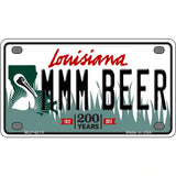 MMM Beer Louisiana Novelty Metal License Plate 4" x 2.2" (MLP)