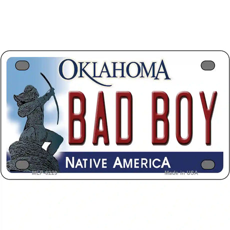 Bad Boy Oklahoma Novelty Metal License Plate 4" x 2.2" (MLP)