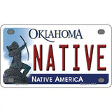 Native Oklahoma Novelty Metal License Plate 4" x 2.2" (MLP)