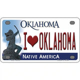 I Love Oklahoma Novelty Metal License Plate 4" x 2.2" (MLP)