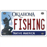 Fishing Oklahoma Novelty Metal License Plate 4" x 2.2" (MLP)