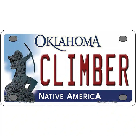 Climber Oklahoma Novelty Metal License Plate 4" x 2.2" (MLP)