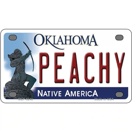 Peachy Oklahoma Novelty Metal License Plate 4" x 2.2" (MLP)