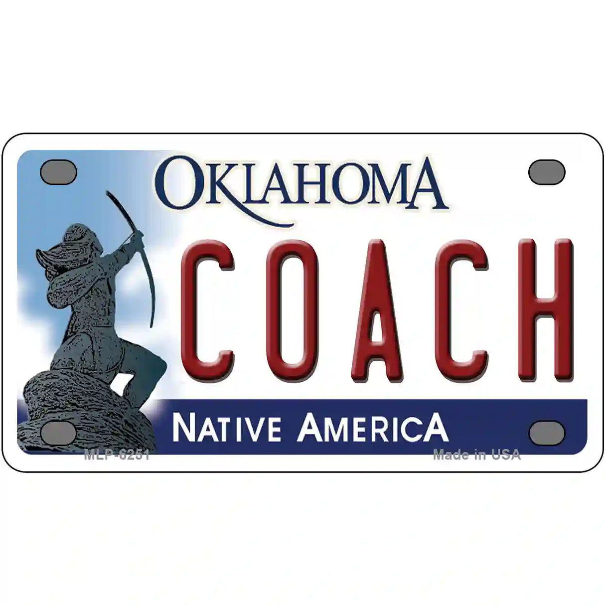 Coach Oklahoma Novelty Metal License Plate 4" x 2.2" (MLP)