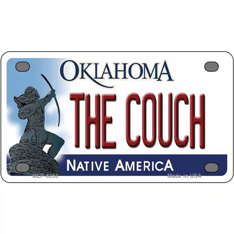 The Couch Oklahoma Novelty Metal License Plate 4" x 2.2" (MLP)