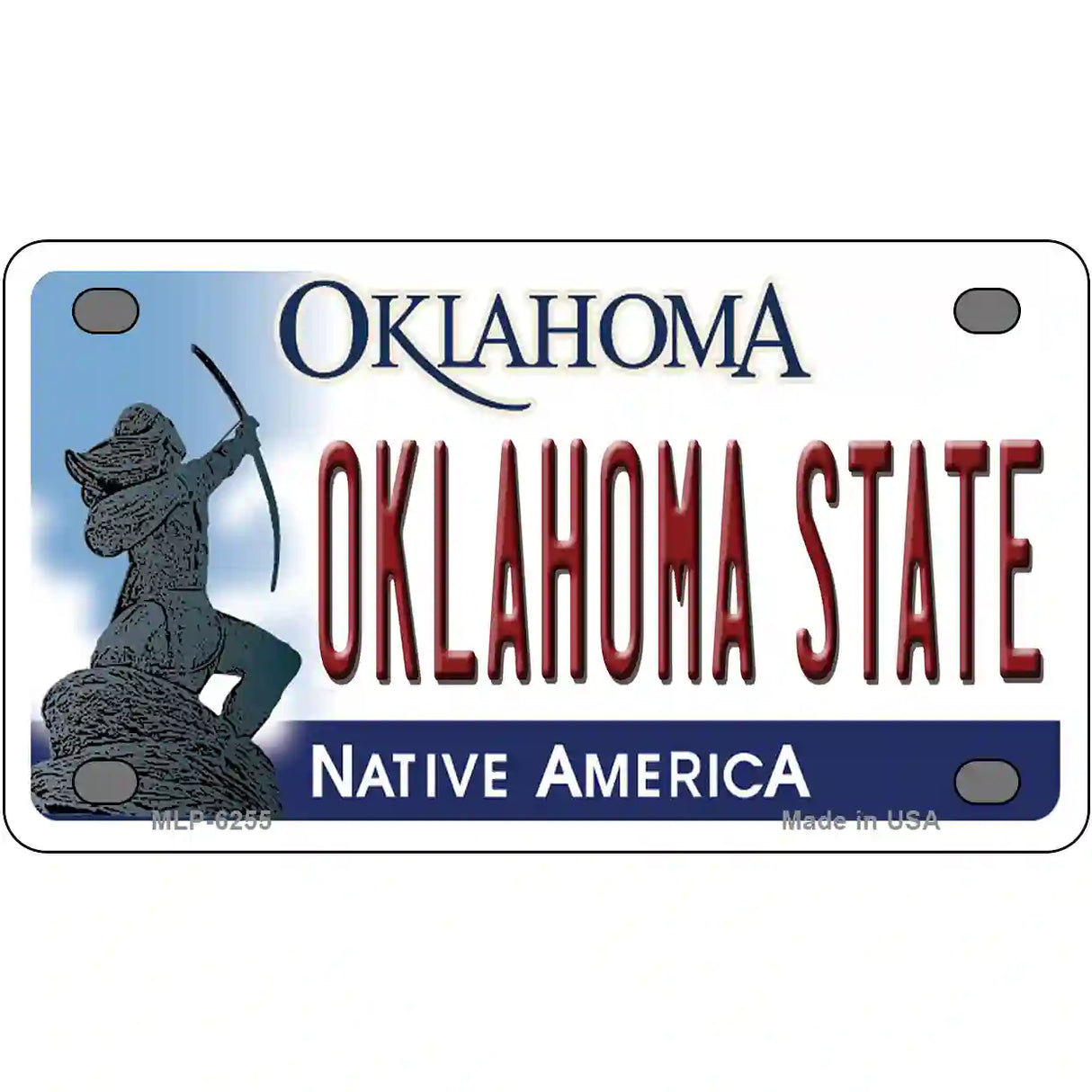 Oklahoma State Novelty Metal License Plate 4" x 2.2" (MLP)