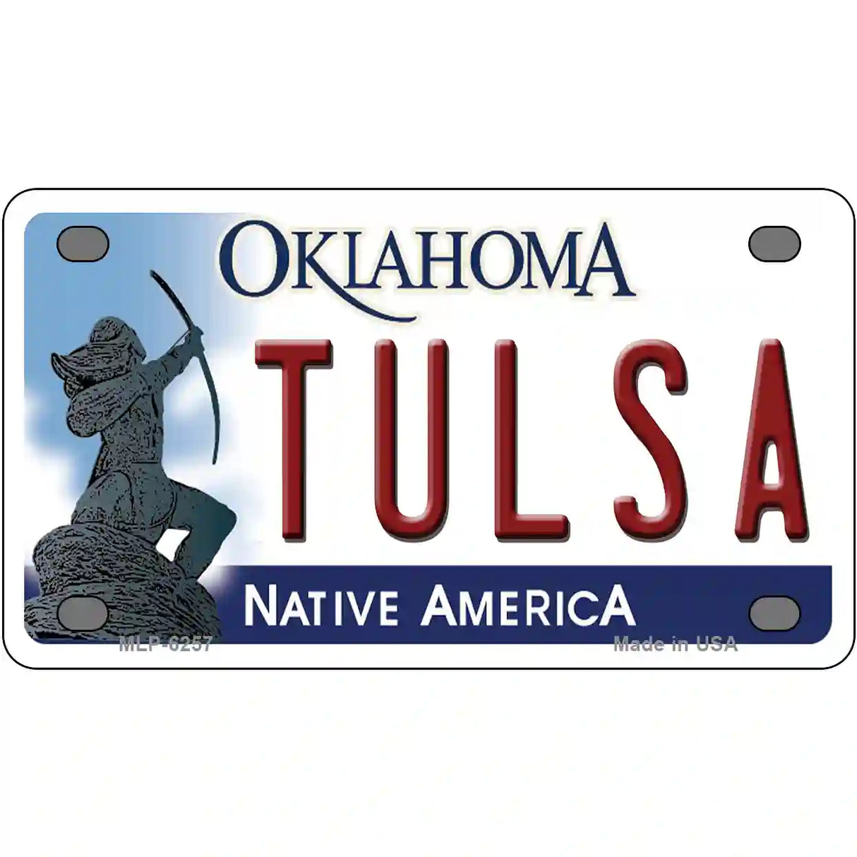 Tulsa Oklahoma Novelty Metal License Plate 4" x 2.2" (MLP)