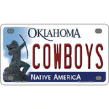 Cowboys Oklahoma Novelty Metal License Plate 4" x 2.2" (MLP)