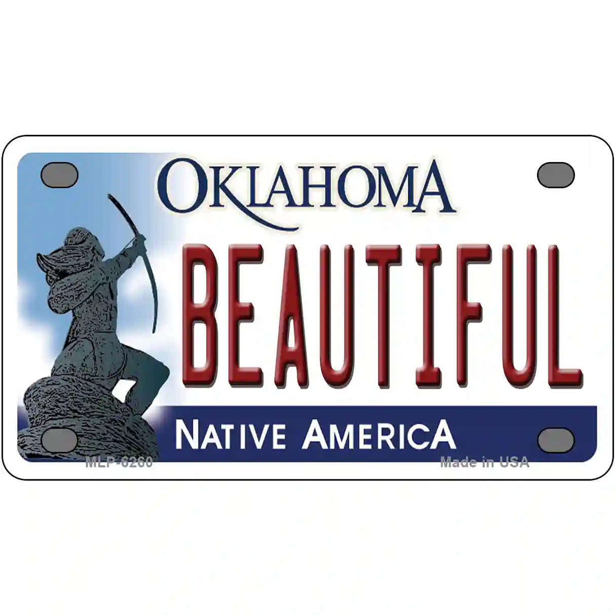 Beautiful Oklahoma Novelty Metal License Plate 4" x 2.2" (MLP)