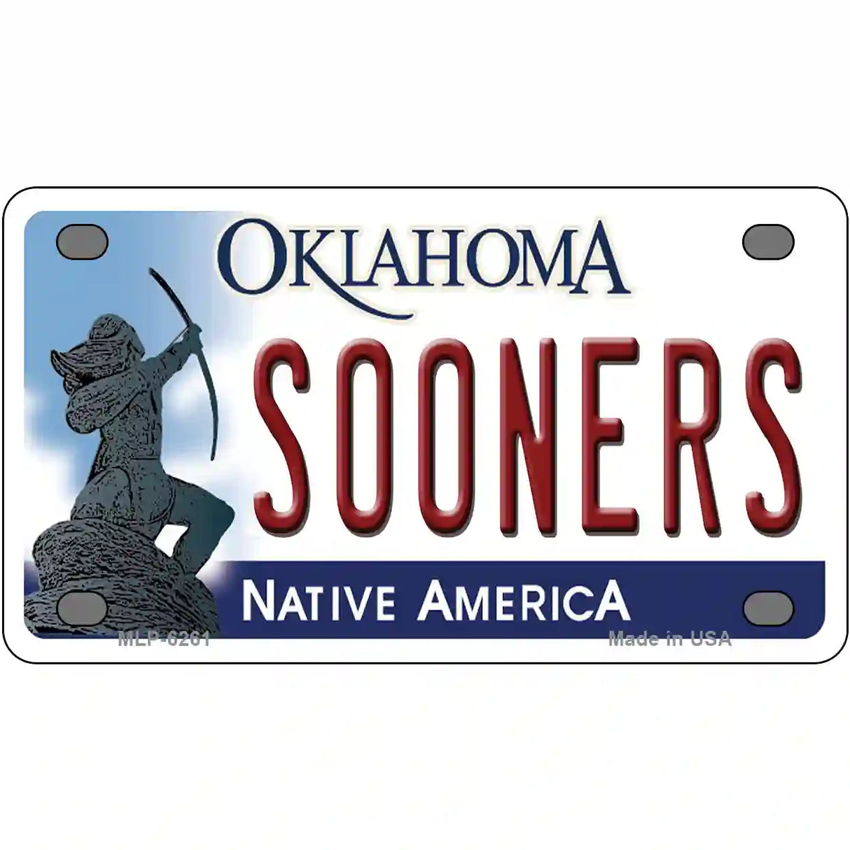 Sooners Oklahoma Novelty Metal License Plate 4" x 2.2" (MLP)