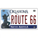 Route 66 Oklahoma Novelty Metal License Plate 4" x 2.2" (MLP)