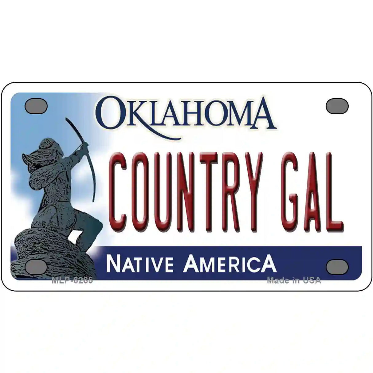 Country Gal Oklahoma Novelty Metal License Plate 4" x 2.2" (MLP)