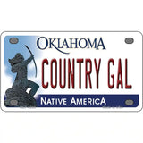 Country Gal Oklahoma Novelty Metal License Plate 4" x 2.2" (MLP)