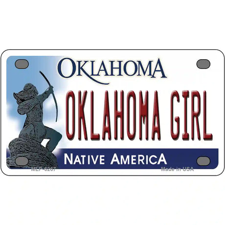 Oklahoma Girl Novelty Metal License Plate 4" x 2.2" (MLP)