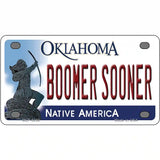 Boomer Sooner Oklahoma Novelty Metal License Plate 4" x 2.2" (MLP)