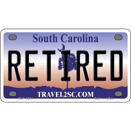 Retired South Carolina Novelty Metal License Plate 4" x 2.2" (MLP)