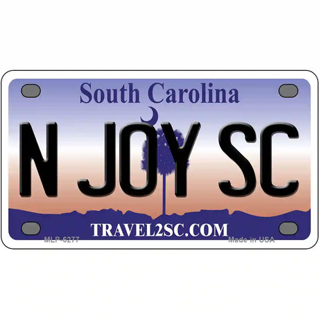 N Joy SC South Carolina Novelty Metal License Plate 4" x 2.2" (MLP)