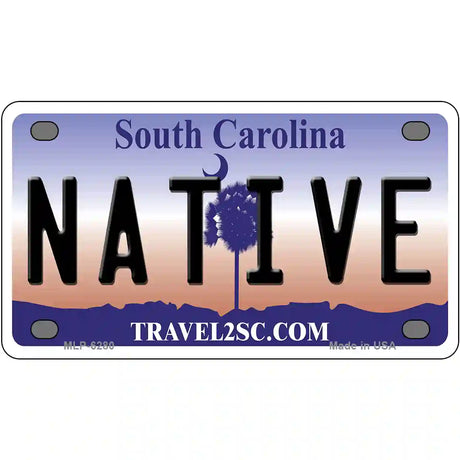 Native South Carolina Novelty Metal License Plate 4" x 2.2" (MLP)