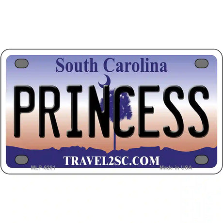 Princess South Carolina Novelty Metal License Plate 4" x 2.2" (MLP)