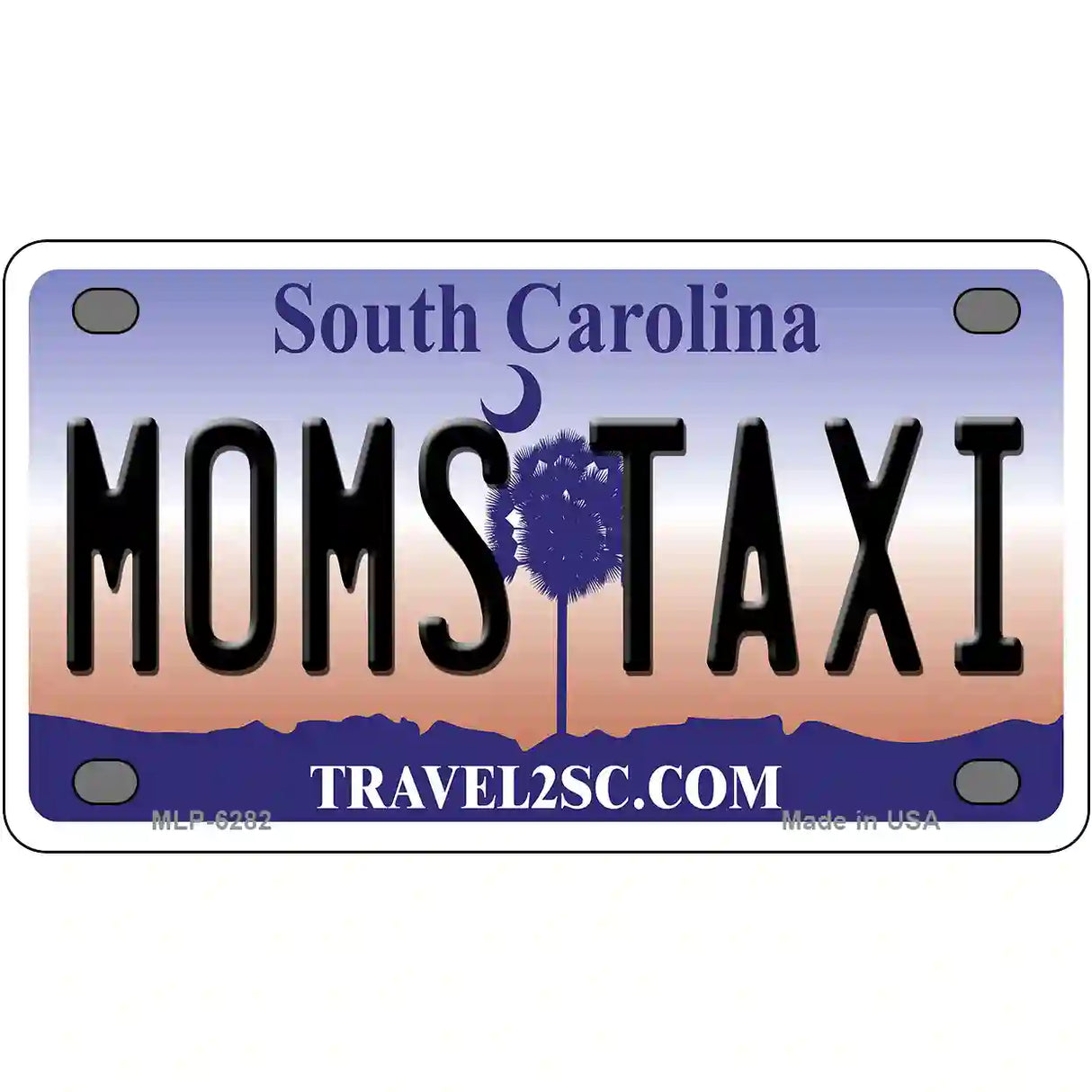 Moms Taxi South Carolina Novelty Metal License Plate 4" x 2.2" (MLP)