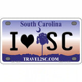 I Love South Carolina Novelty Metal License Plate 4" x 2.2" (MLP)