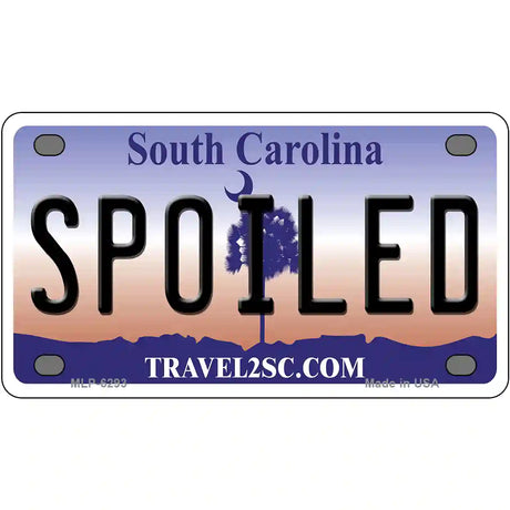 Spoiled South Carolina Novelty Metal License Plate 4" x 2.2" (MLP)