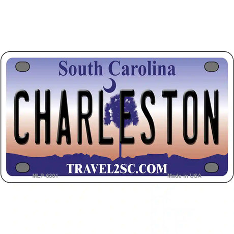 Charleston South Carolina Novelty Metal License Plate 4" x 2.2" (MLP)