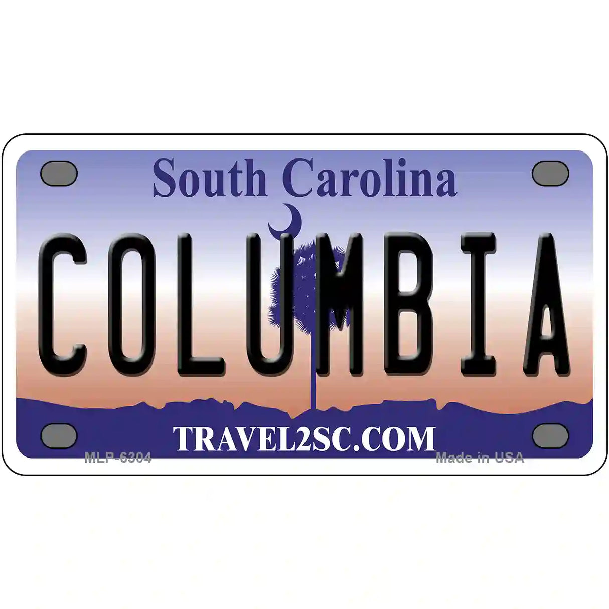 Columbia South Carolina Novelty Metal License Plate 4" x 2.2" (MLP)