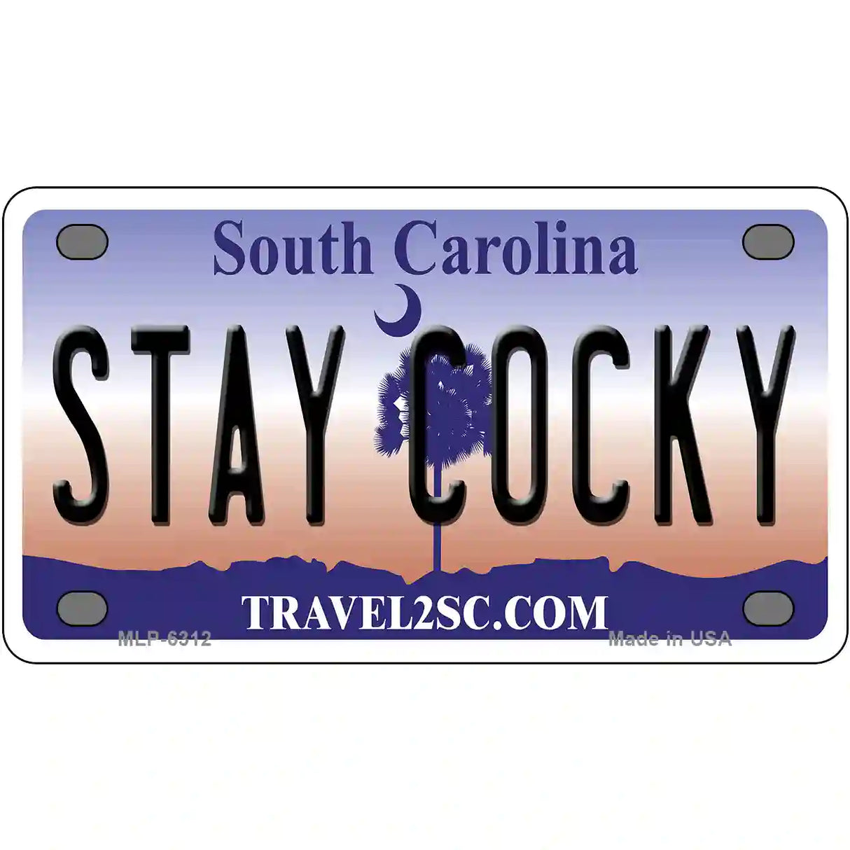 Stay Cocky South Carolina Novelty Metal License Plate 4" x 2.2" (MLP)