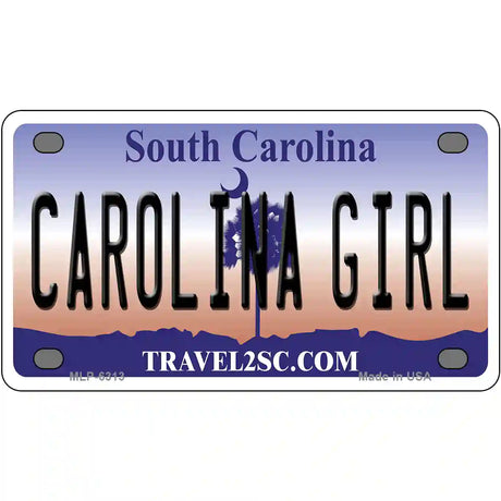 Carolina Girl South Carolina Novelty Metal License Plate 4" x 2.2" (MLP)