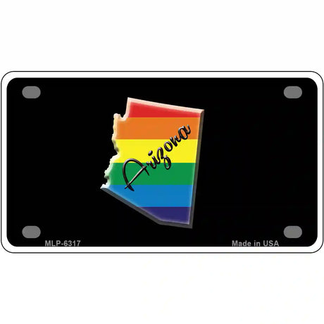 Arizona Rainbow Metal Novelty License Plate 4" x 2.2" (MLP)