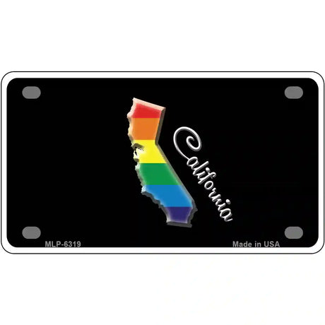 California Rainbow Metal Novelty License Plate 4" x 2.2" (MLP)