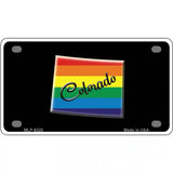 Colorado Rainbow Metal Novelty License Plate 4" x 2.2" (MLP)