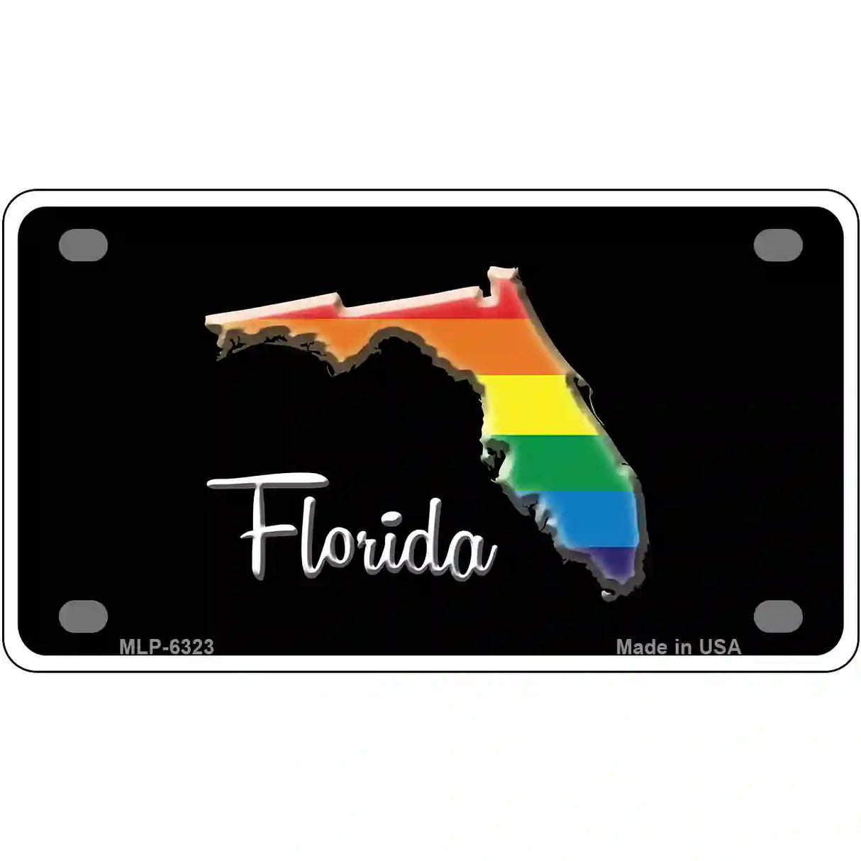 Florida Rainbow Metal Novelty License Plate 4" x 2.2" (MLP)