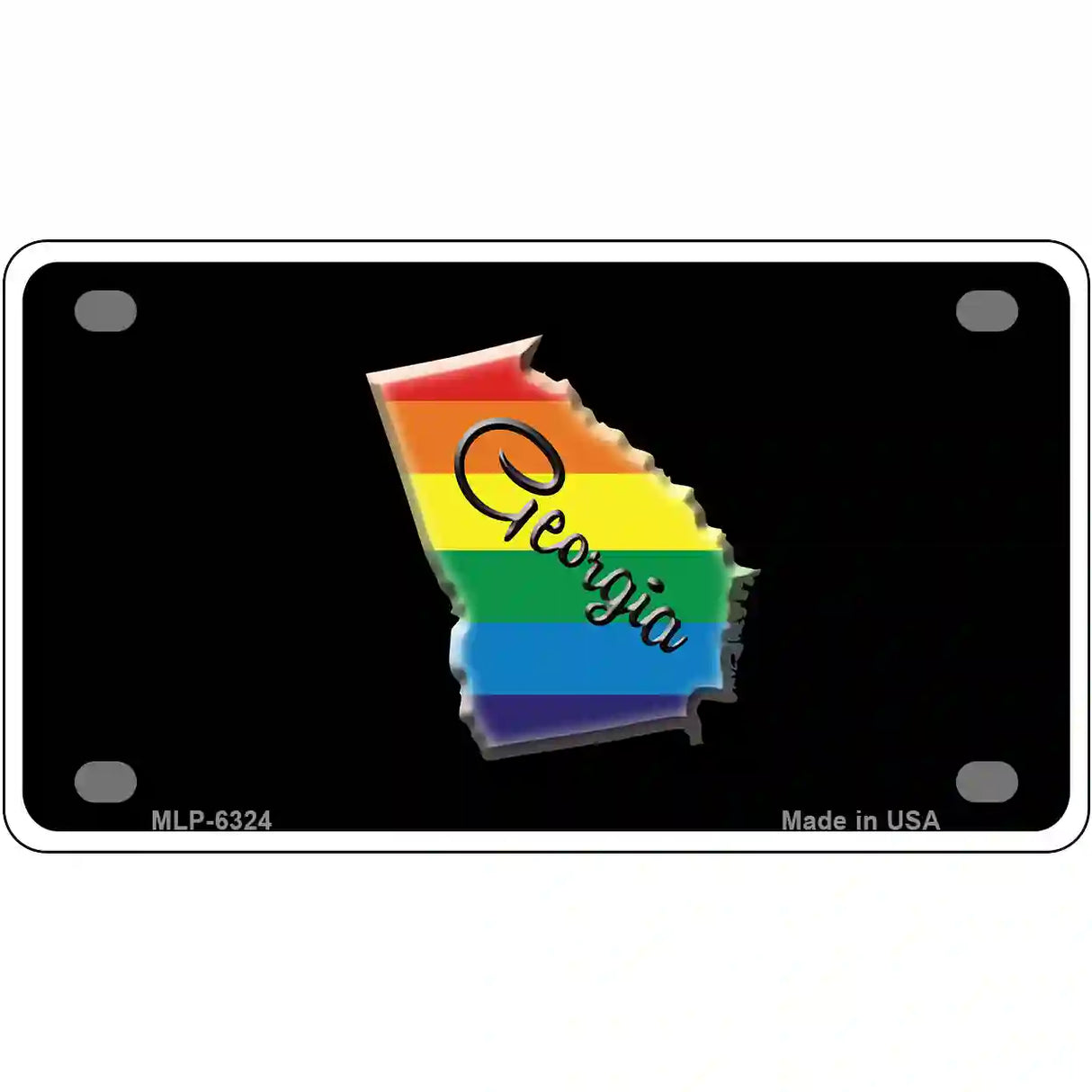 Georgia Rainbow Metal Novelty License Plate 4" x 2.2" (MLP)