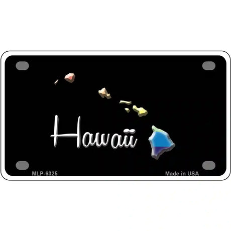 Hawaii Rainbow Metal Novelty License Plate 4" x 2.2" (MLP)