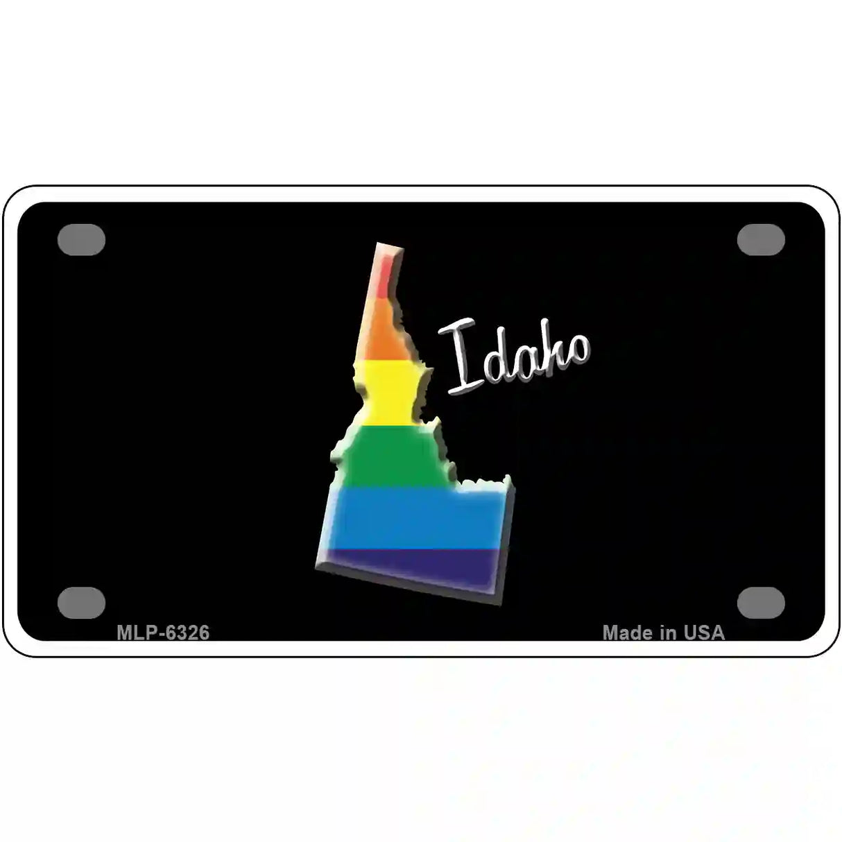 Idaho Rainbow Metal Novelty License Plate 4" x 2.2" (MLP)