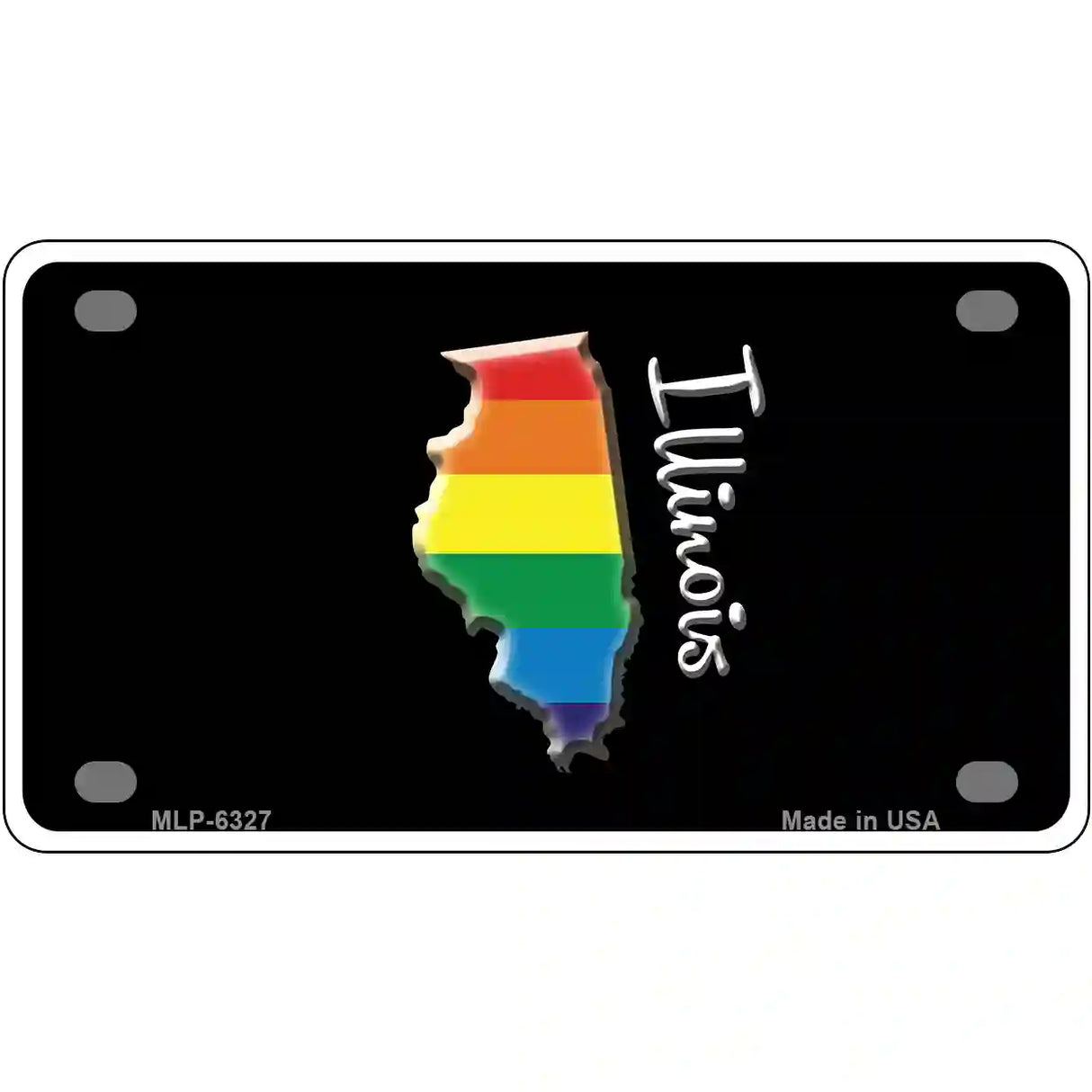 Illinois Rainbow Metal Novelty License Plate 4" x 2.2" (MLP)