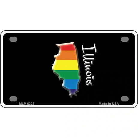 Illinois Rainbow Metal Novelty License Plate 4" x 2.2" (MLP)