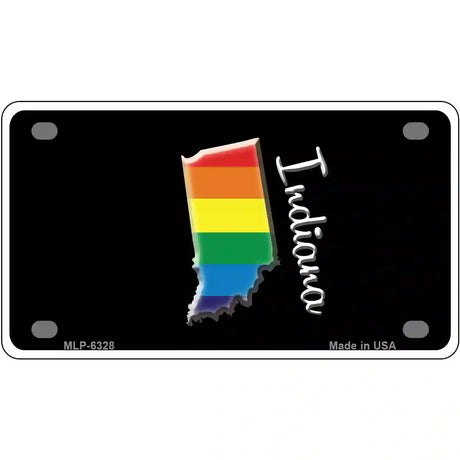 Indiana Rainbow Metal Novelty License Plate 4" x 2.2" (MLP)