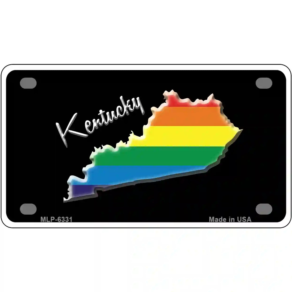 Kentucky Rainbow Metal Novelty License Plate 4" x 2.2" (MLP)