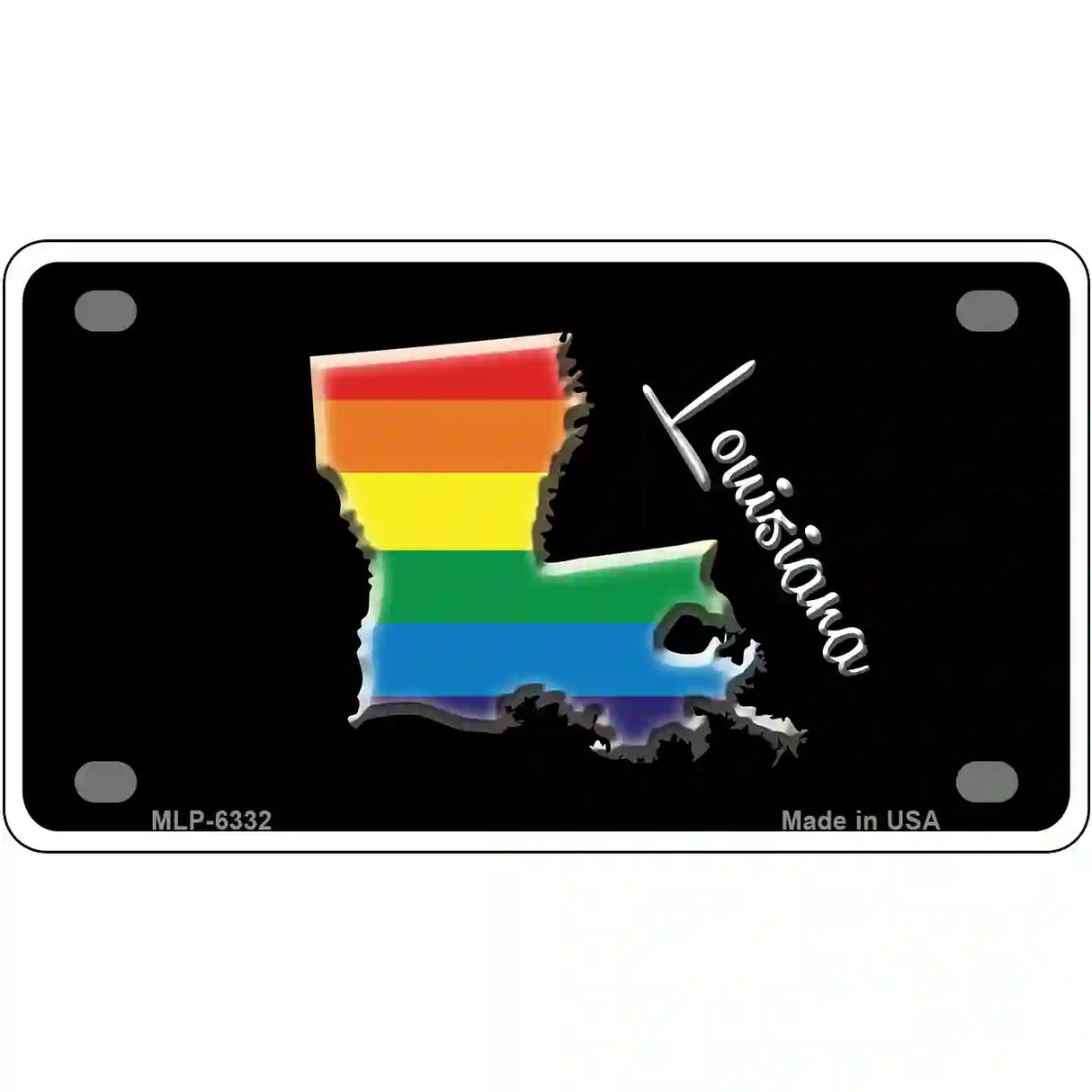 Louisiana Rainbow Metal Novelty License Plate 4" x 2.2" (MLP)