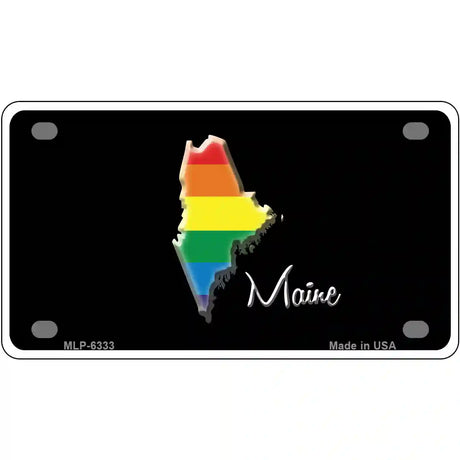 Maine Rainbow Metal Novelty License Plate 4" x 2.2" (MLP)