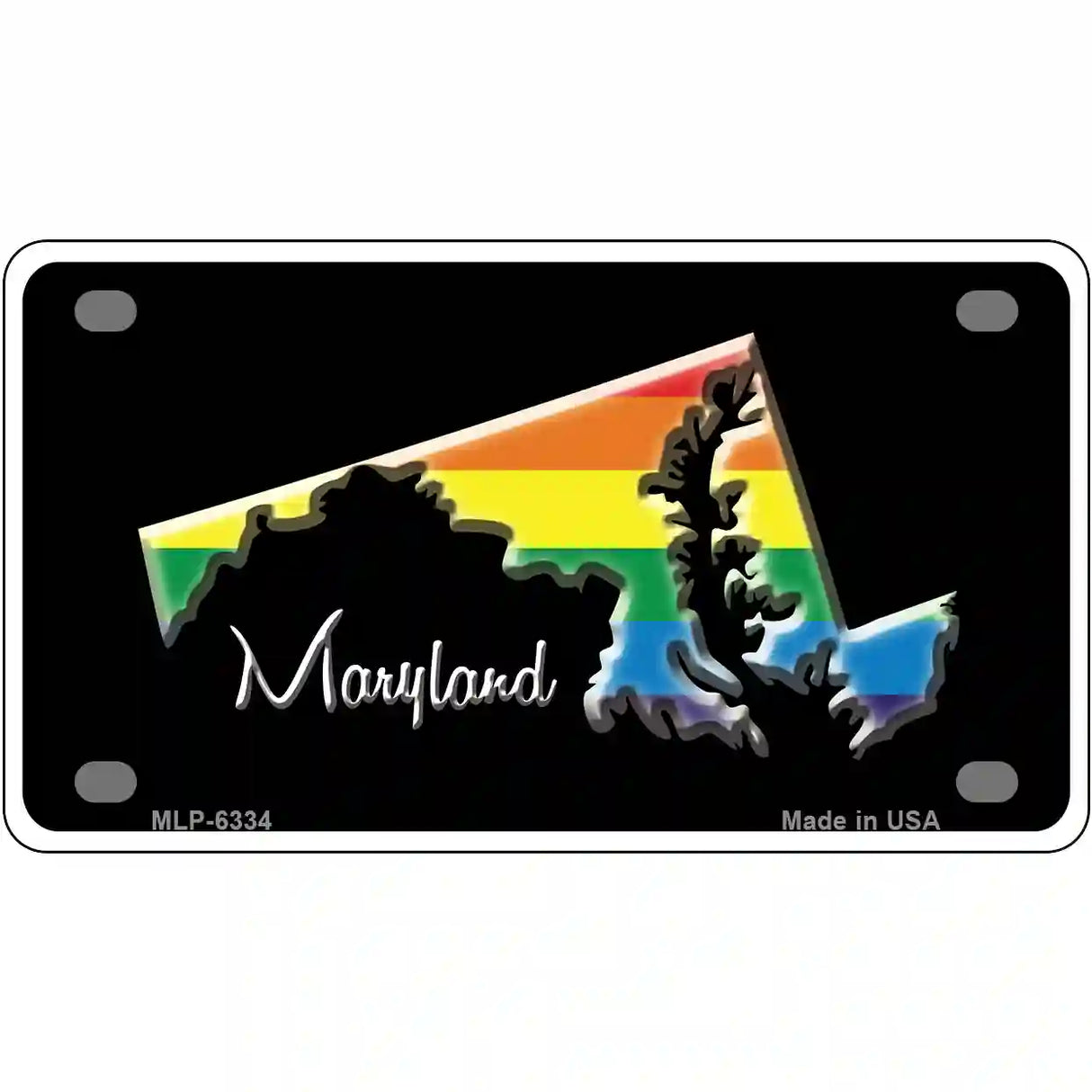 Maryland Rainbow Metal Novelty License Plate 4" x 2.2" (MLP)