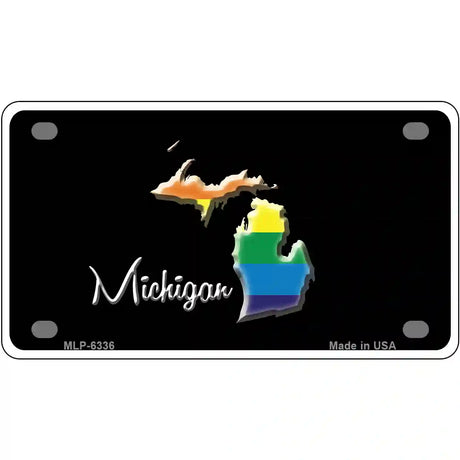 Michigan Rainbow Metal Novelty License Plate 4" x 2.2" (MLP)