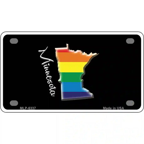 Minnesota Rainbow Metal Novelty License Plate 4" x 2.2" (MLP)