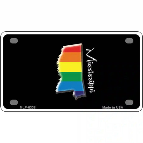 Mississippi Rainbow Metal Novelty License Plate 4" x 2.2" (MLP)