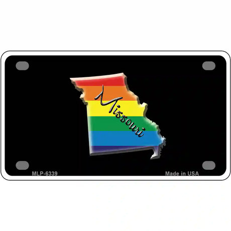 Missouri Rainbow Metal Novelty License Plate 4" x 2.2" (MLP)